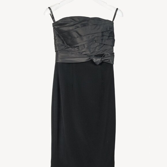 Wayne Clark Black Taffeta and Crepe Strapless Dress - Picture 1 of 8